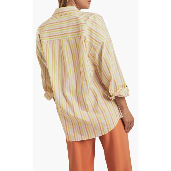 FAVORITE DAUGHTER NWT The Ex-Boyfriend Shirt Sorbetto Stripe Sz Medium $195 MSRP - Picture 4 of 9
